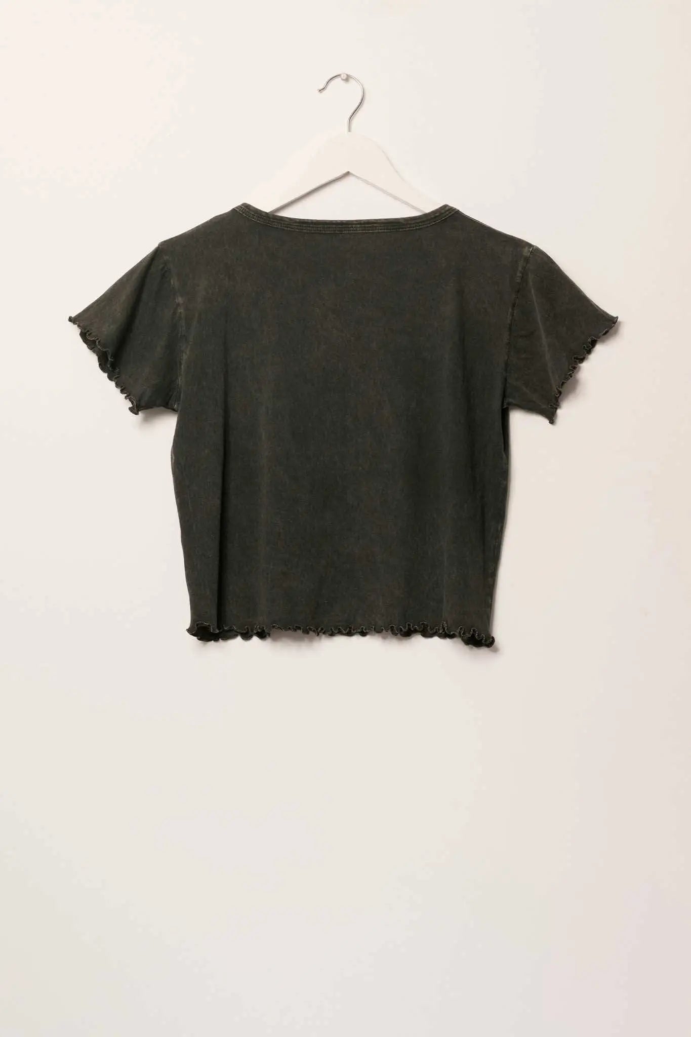 Mon Amour Cropped Lettuce-Edge Graphic Baby Tee
