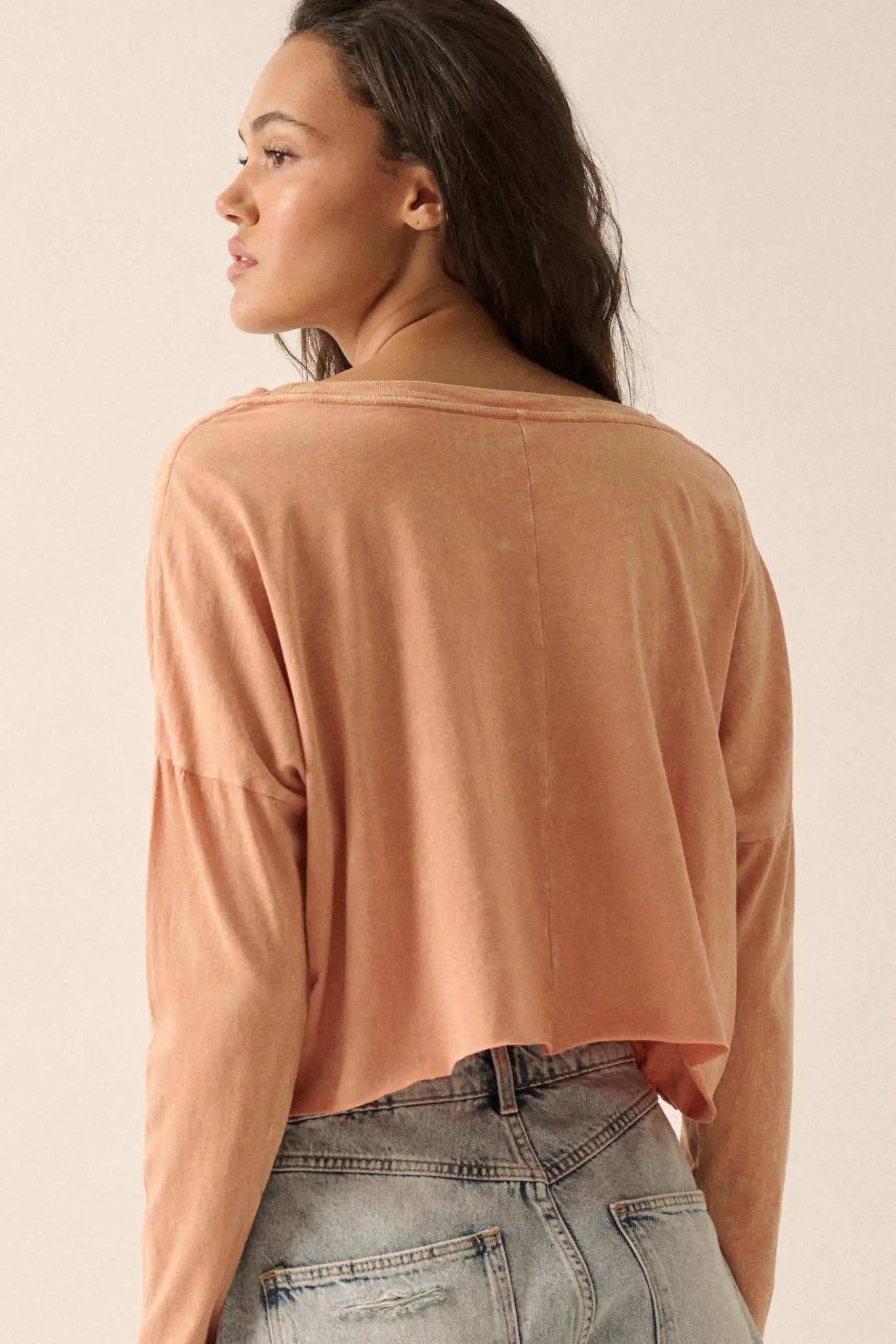 Disco Doll Cropped Long-Sleeve Graphic Tee