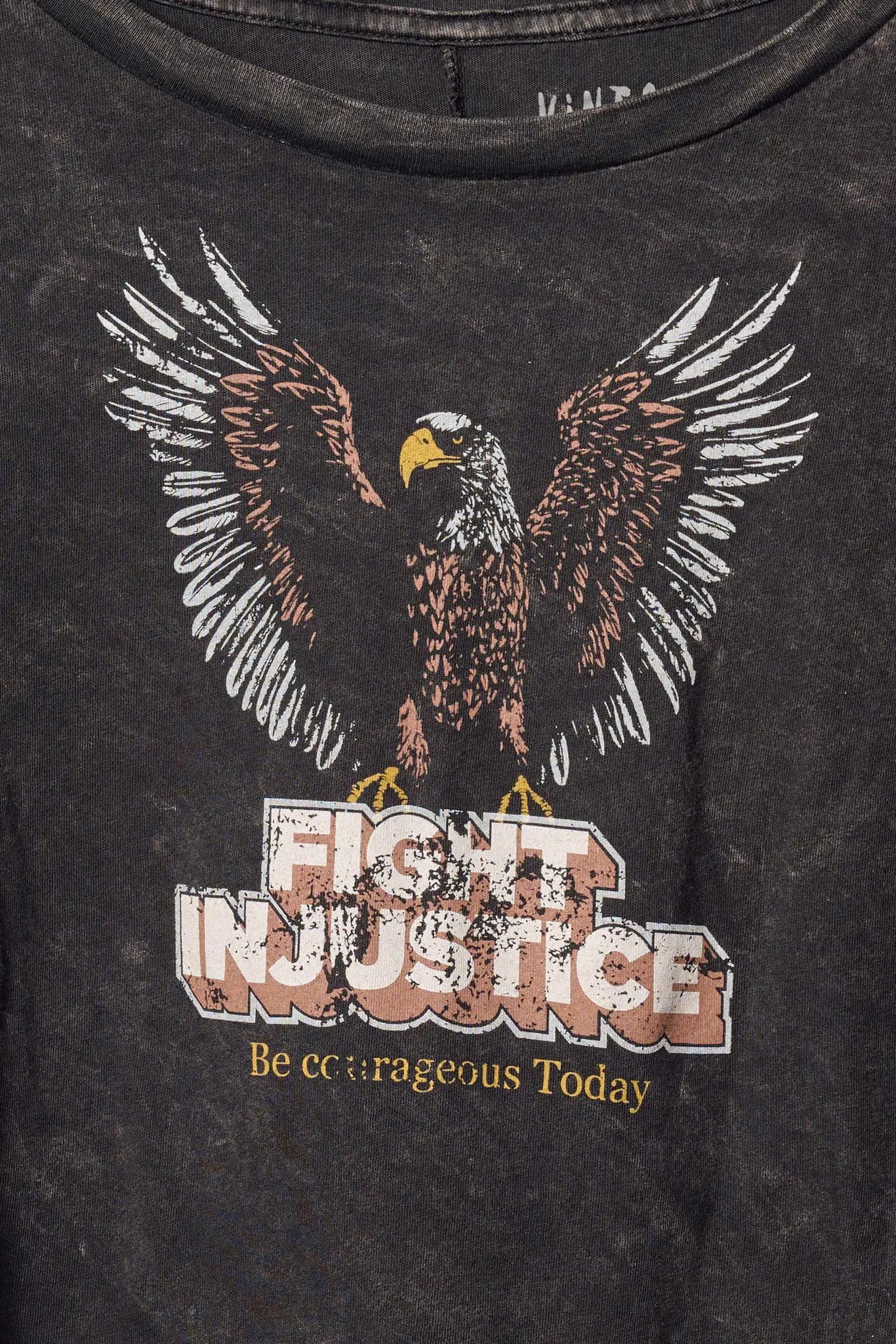 Fight Injustice Cropped Long-Sleeve Graphic Tee