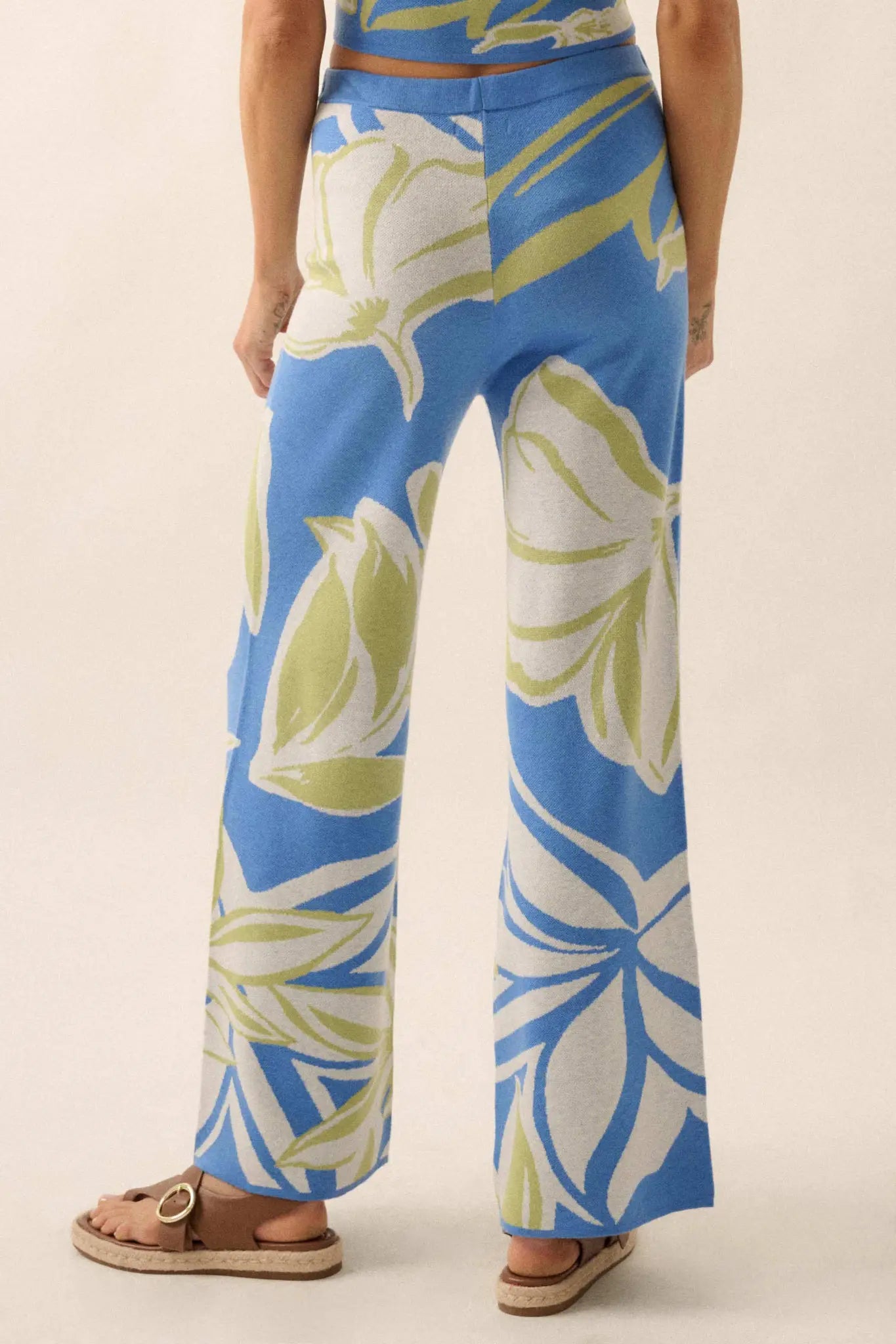 Jungle Vibes Tropical Jacquard Knit Pants