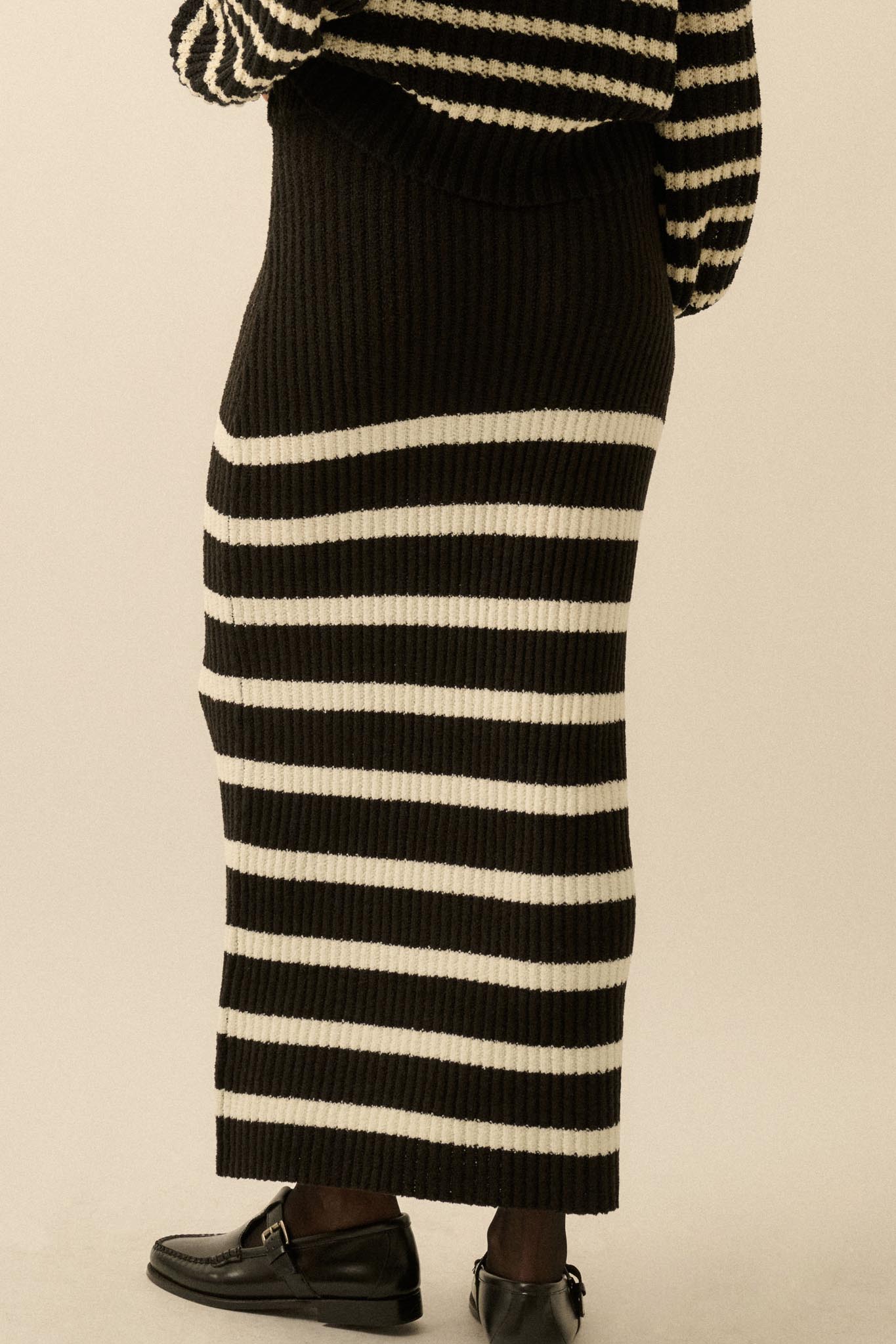 Promise the Label Striped Maxi Sweater Skirt