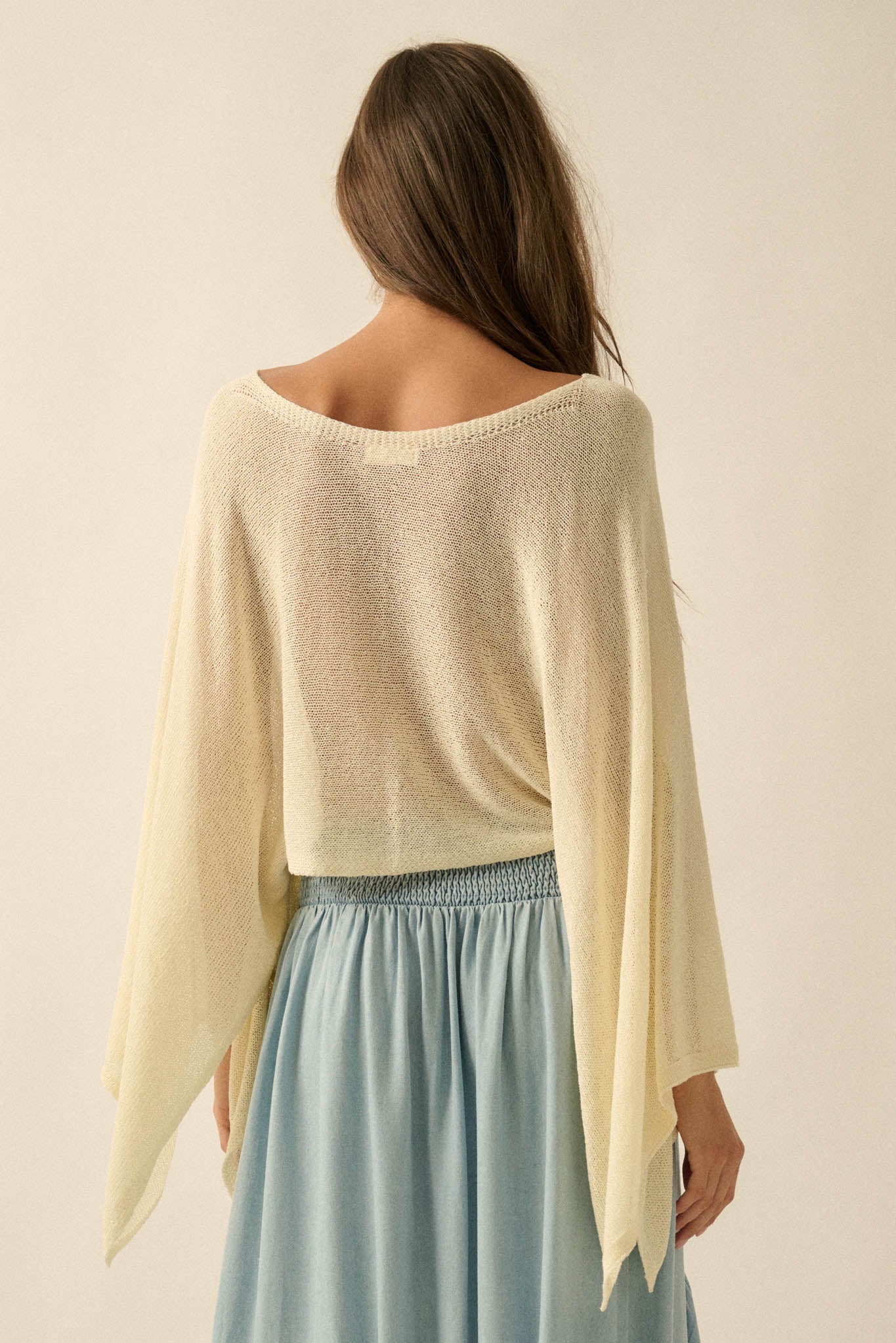Sheer to Stay Lightweight Knit Poncho Sweater