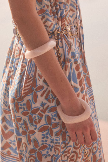 Getty Acrylic Abstract Square Bangle Bracelet