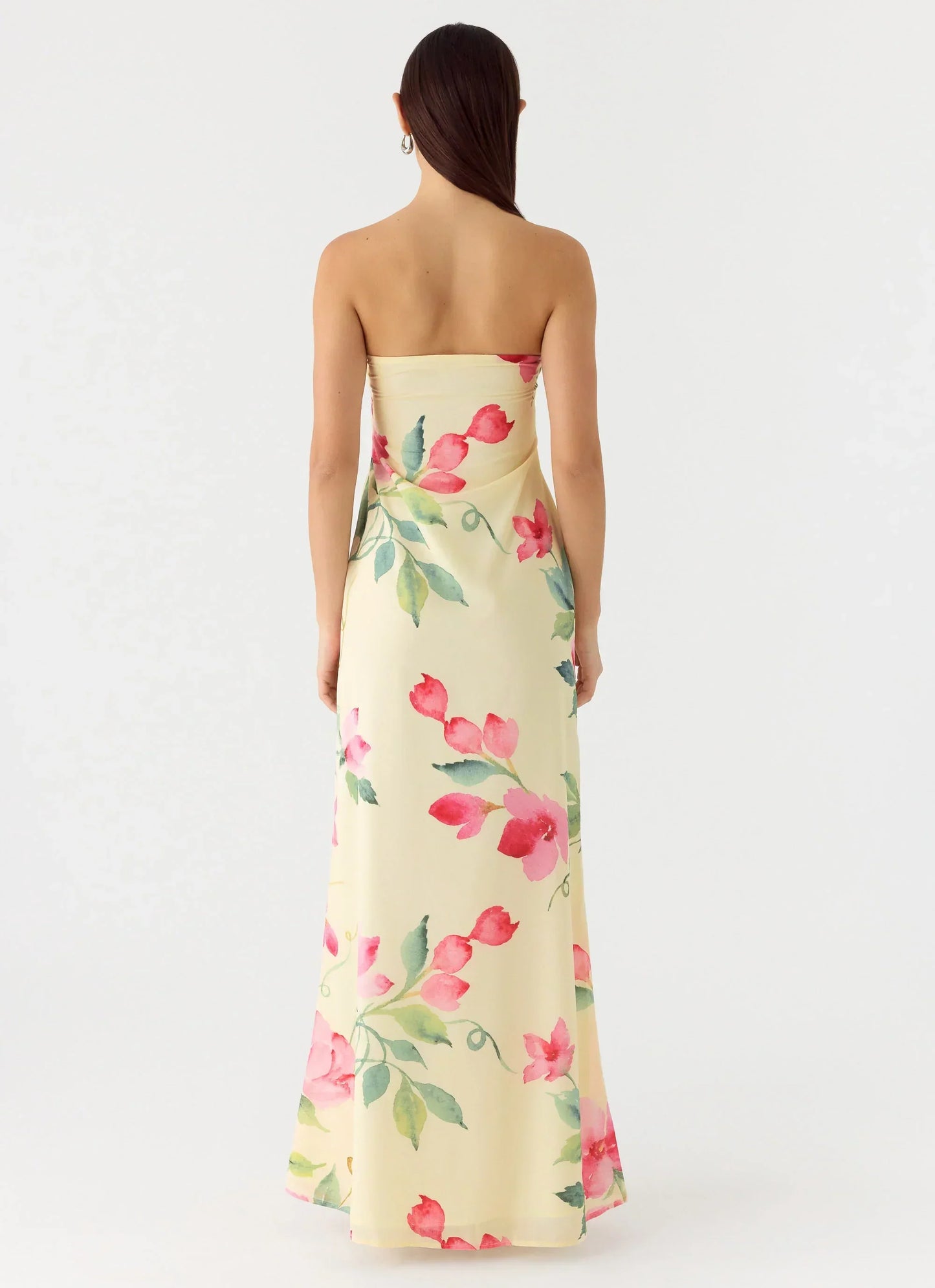 Bronte Strapless Maxi Dress - Lemon Soleil