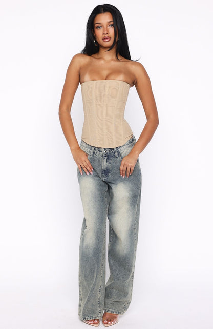 Tell Me A Secret Strapless Bustier Nude