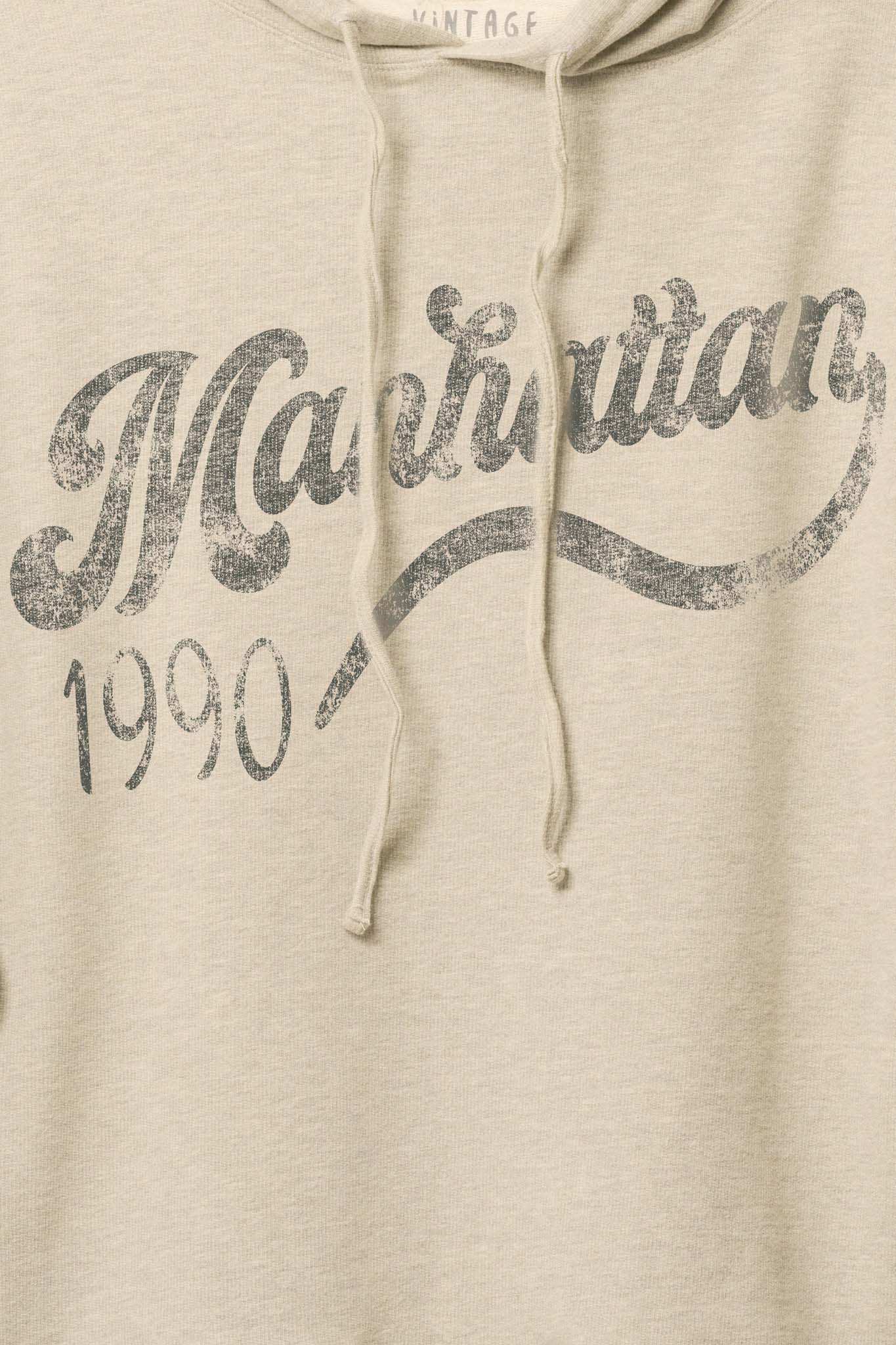 Manhattan 1990 Vintage-Print Graphic Hoodie