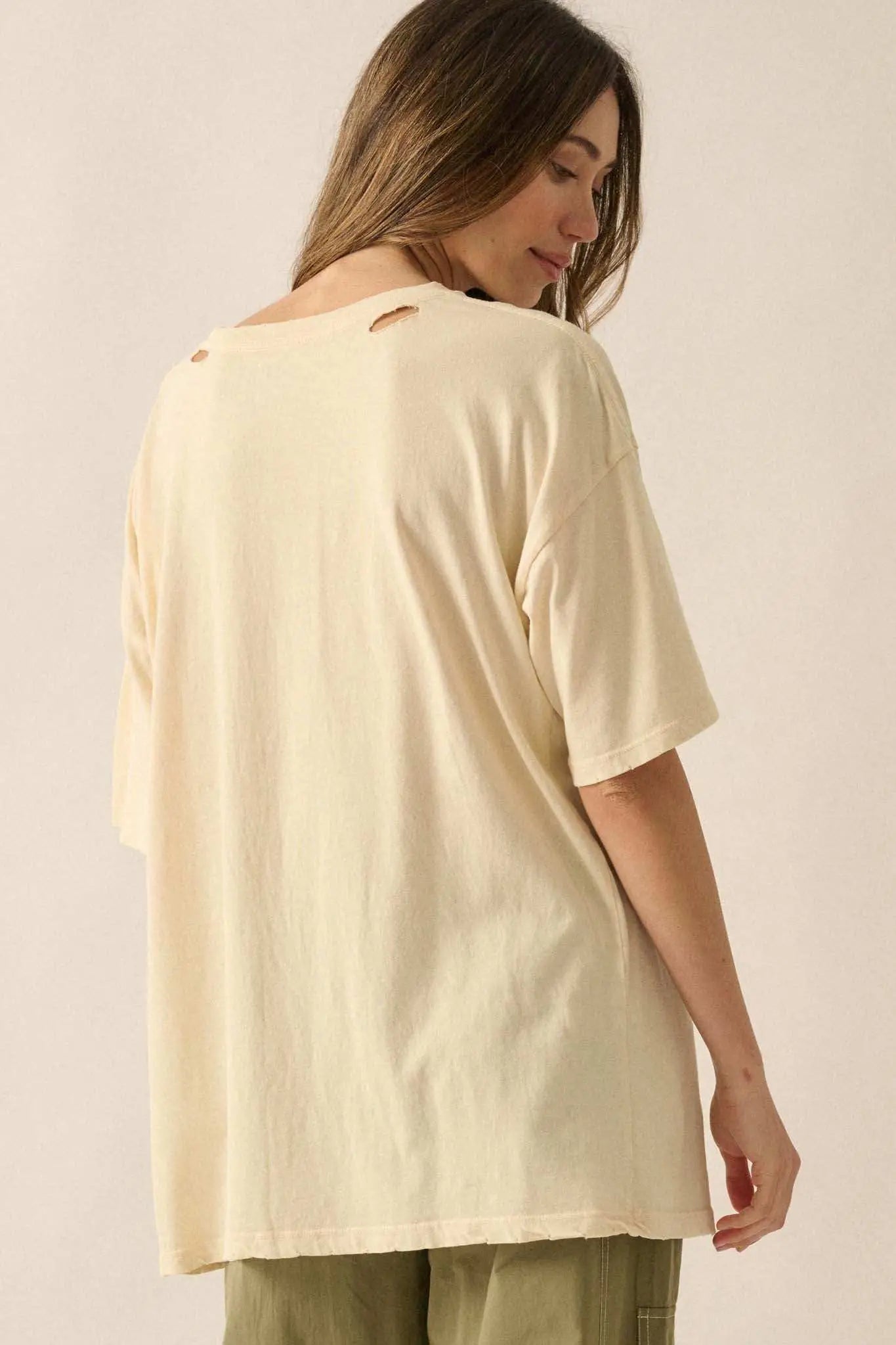 Planet Earth Vintage-Wash Distressed Graphic Tee