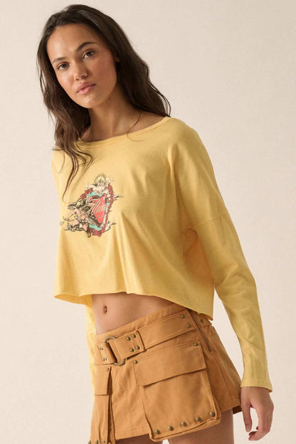 Love Always Cropped Long-Sleeve Graphic Tee