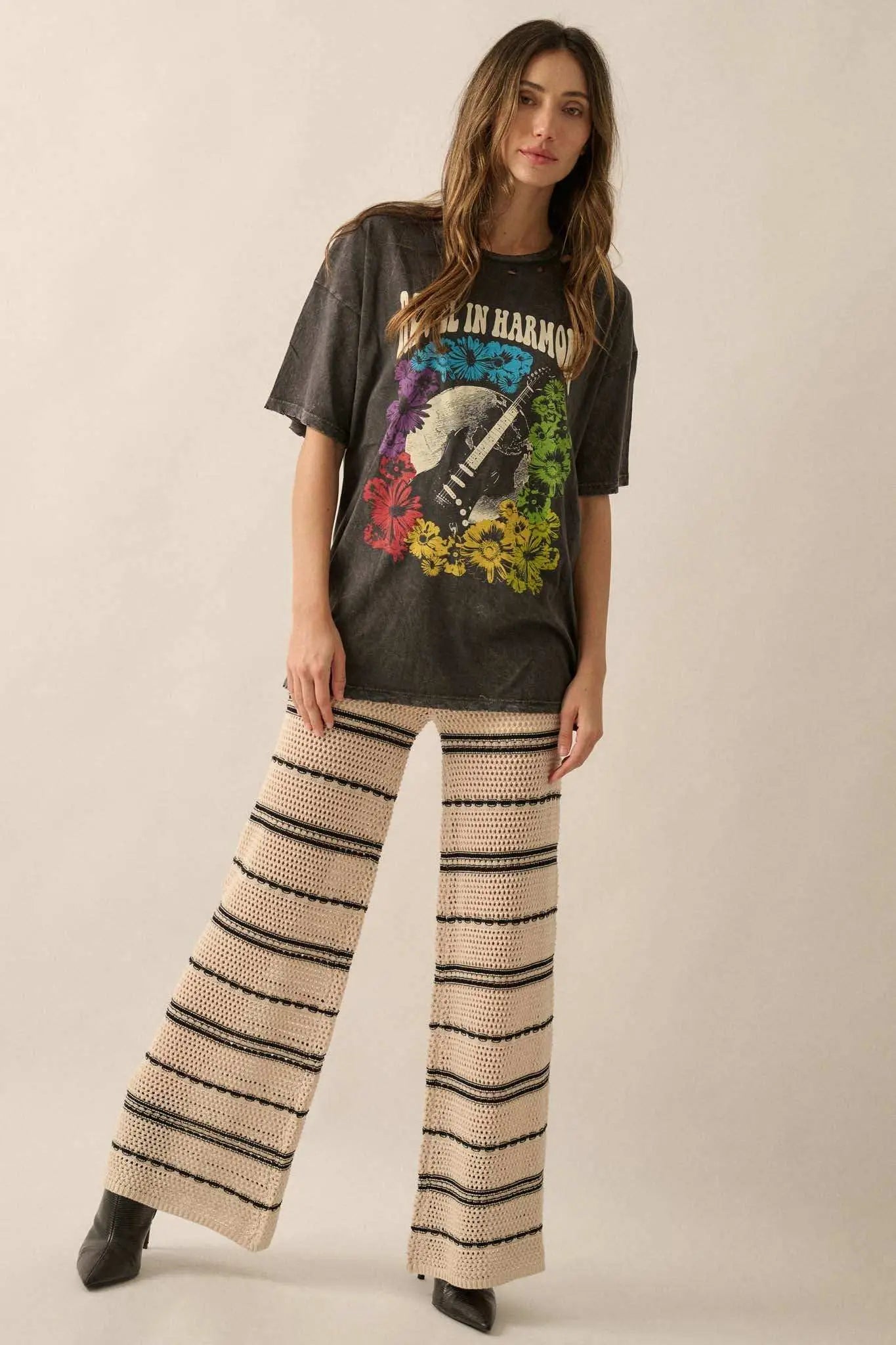 Revel in Harmony Distressed Guitar Graphic Tee