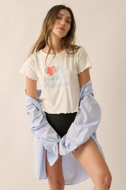 I Heart My Attitude Problem Graphic Baby Tee