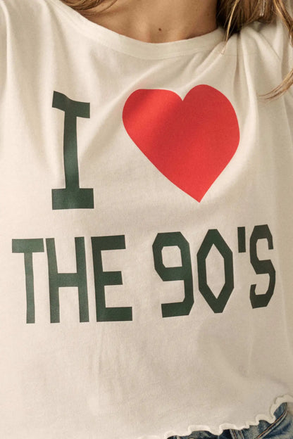 I Heart the 90's Cropped Graphic Baby Tee