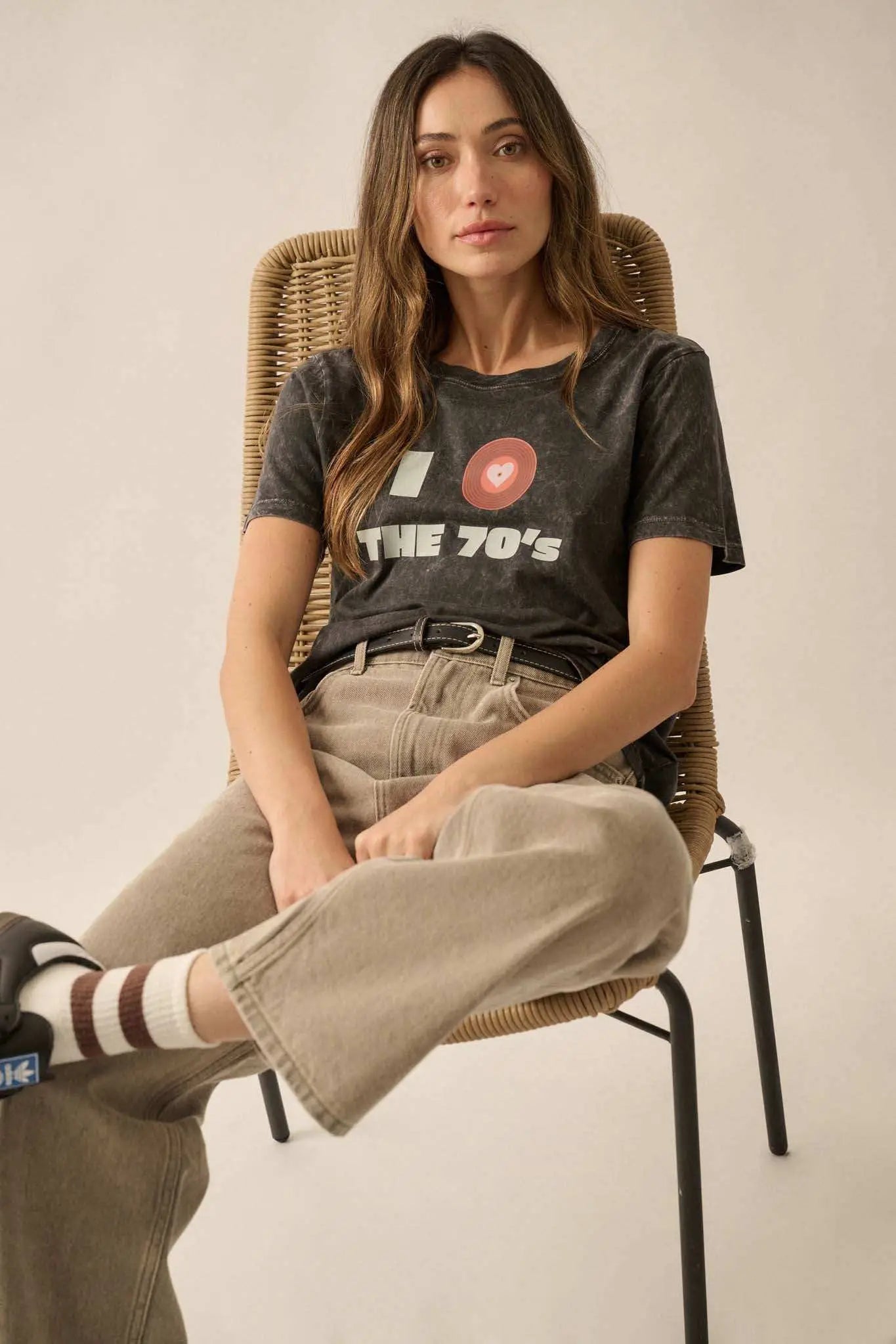 I Love the 70s Vintage-Wash Music Graphic Tee