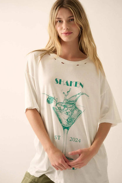 Shaken & Stirred Distressed Martini Graphic Tee