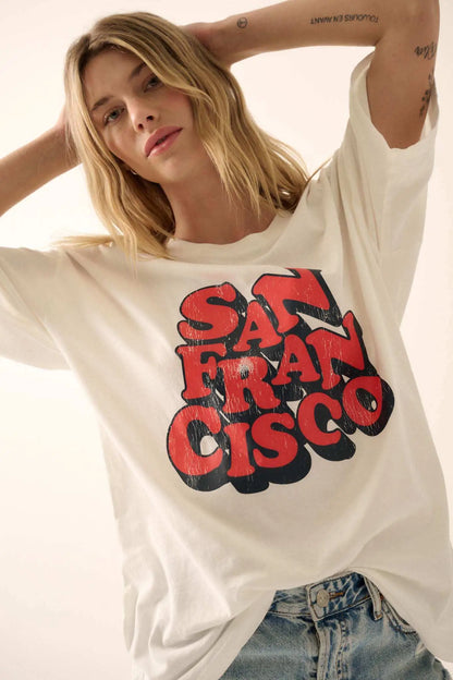 San Francisco Vintage-Print Oversize Graphic Tee