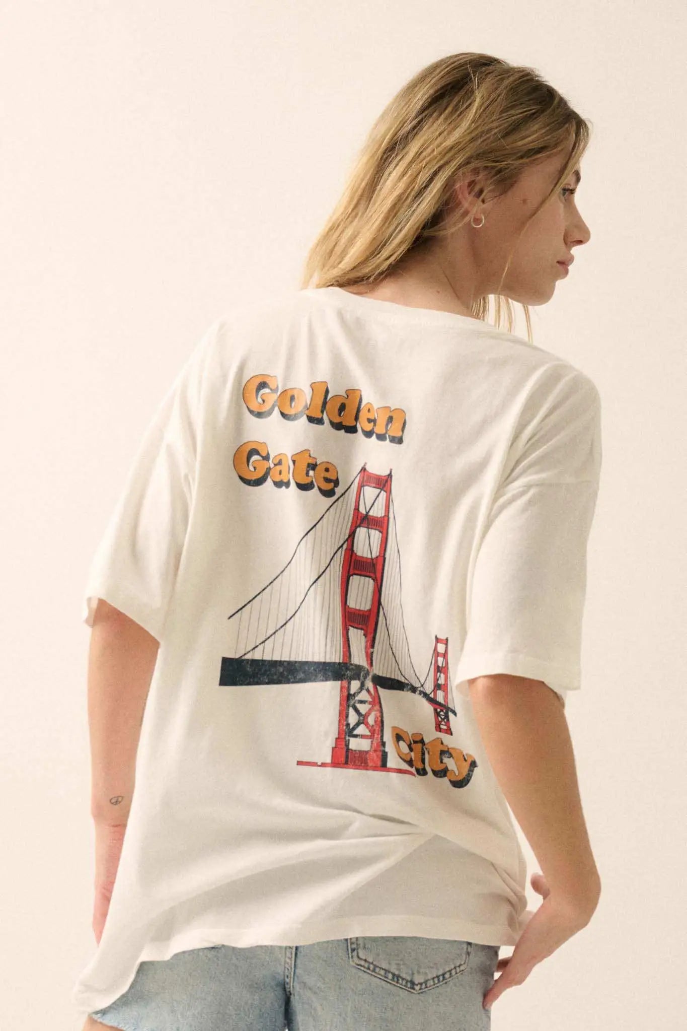 San Francisco Vintage-Print Oversize Graphic Tee
