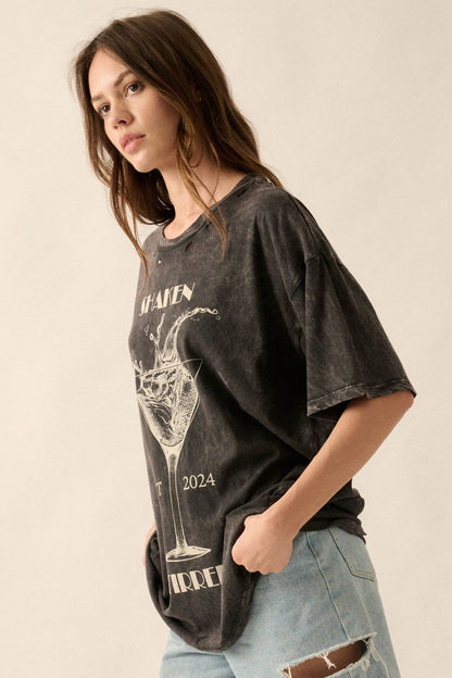 Shaken & Stirred Martini Distressed Graphic Tee