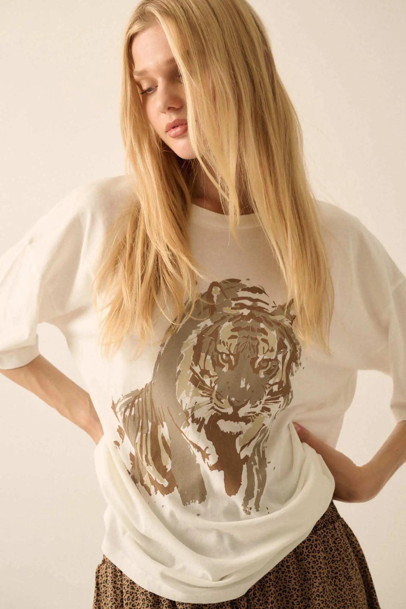 Intense Tiger Oversize Graphic Tee
