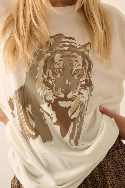 Intense Tiger Oversize Graphic Tee