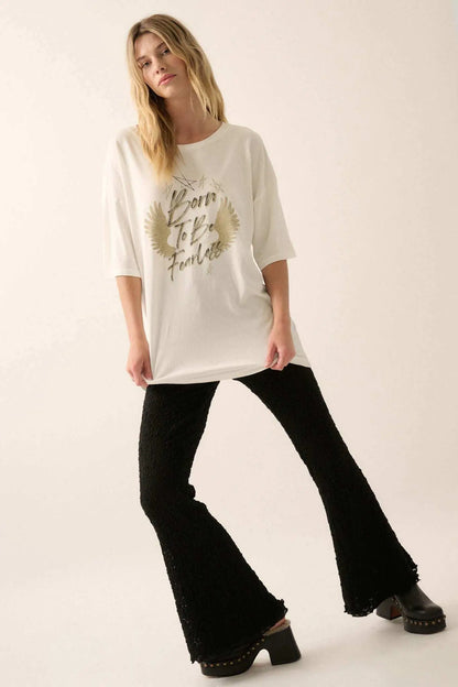 Born to be Fearless Oversize Graphic Tee
