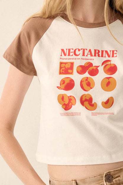 Nectarine Cropped Raglan Graphic Baby Tee