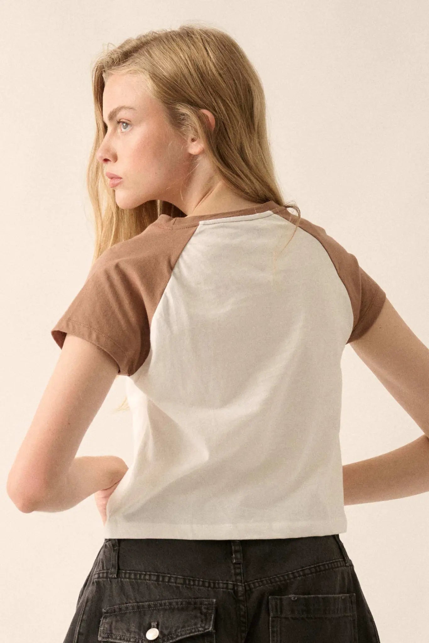 Love Like an Angel Cropped Ragan Graphic Baby Tee