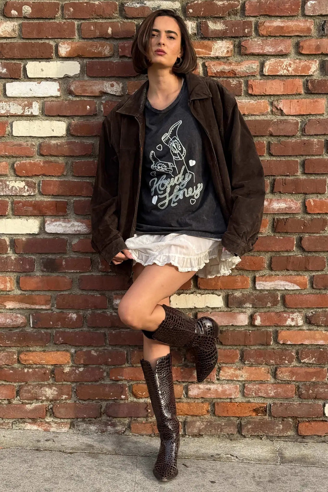 Howdy Honey Slashed Western Graphic Tee