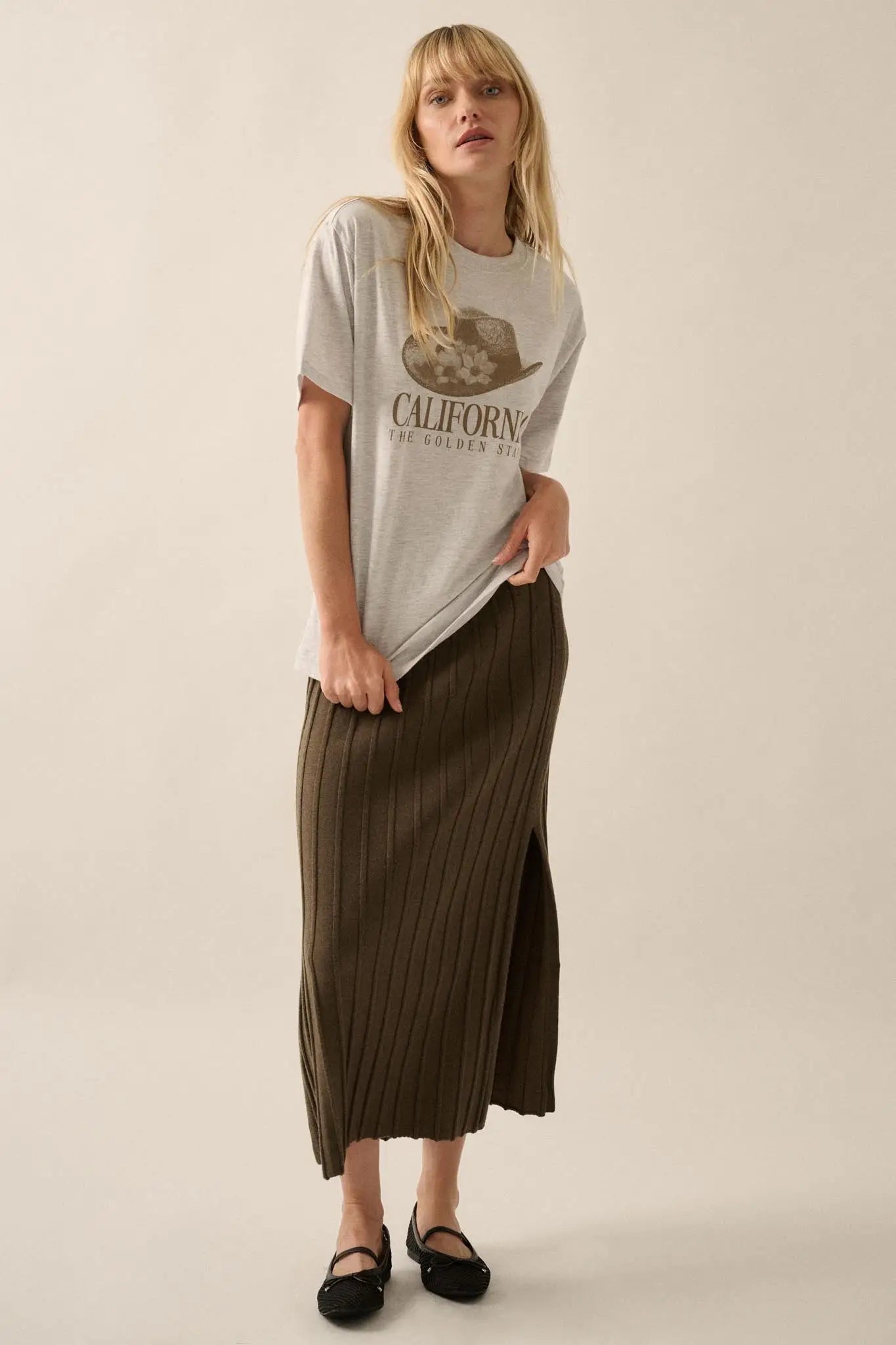 California Cowboy Hat Heather Western Graphic Tee