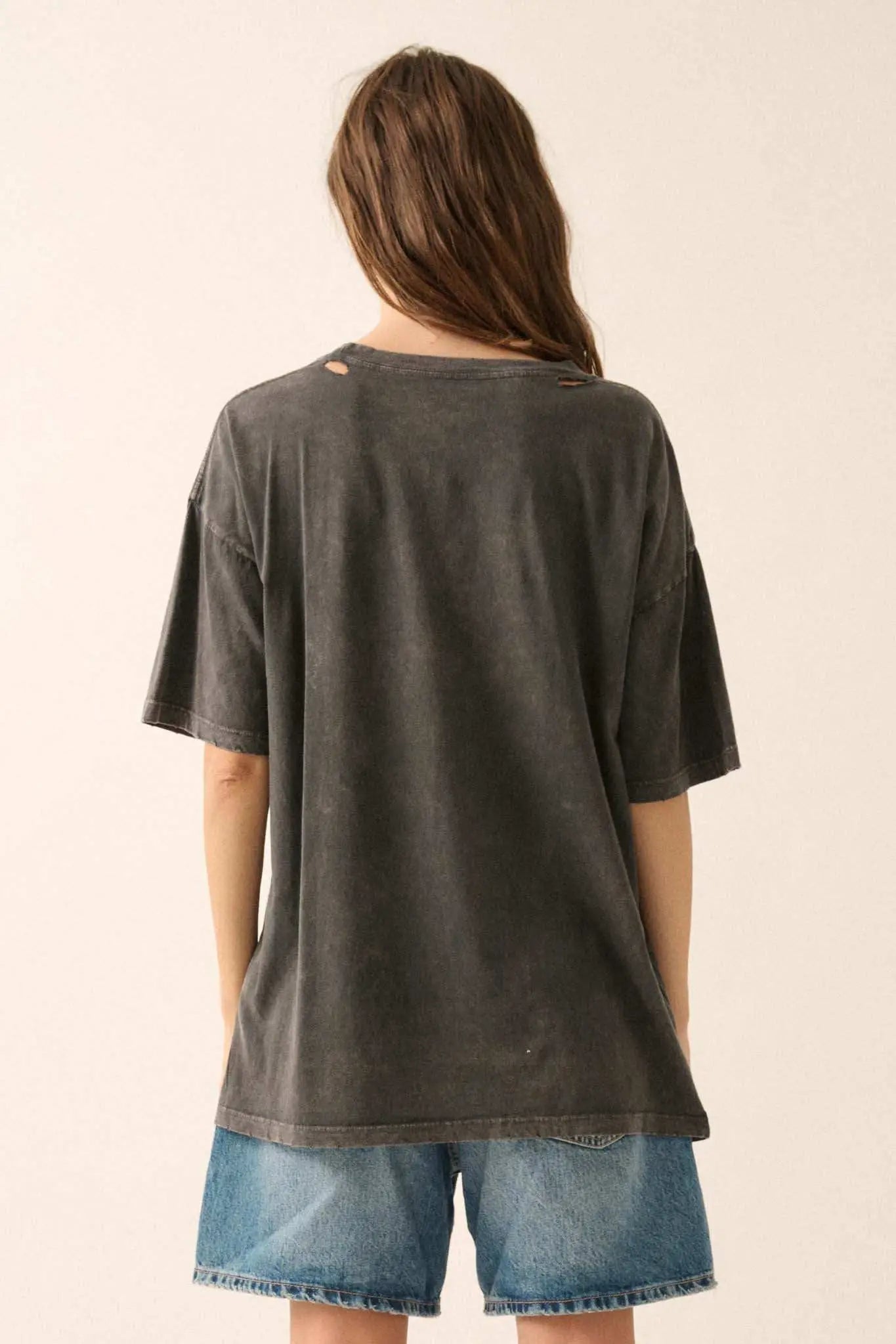 Golden Rose Oversized Distressed Graphic Tee