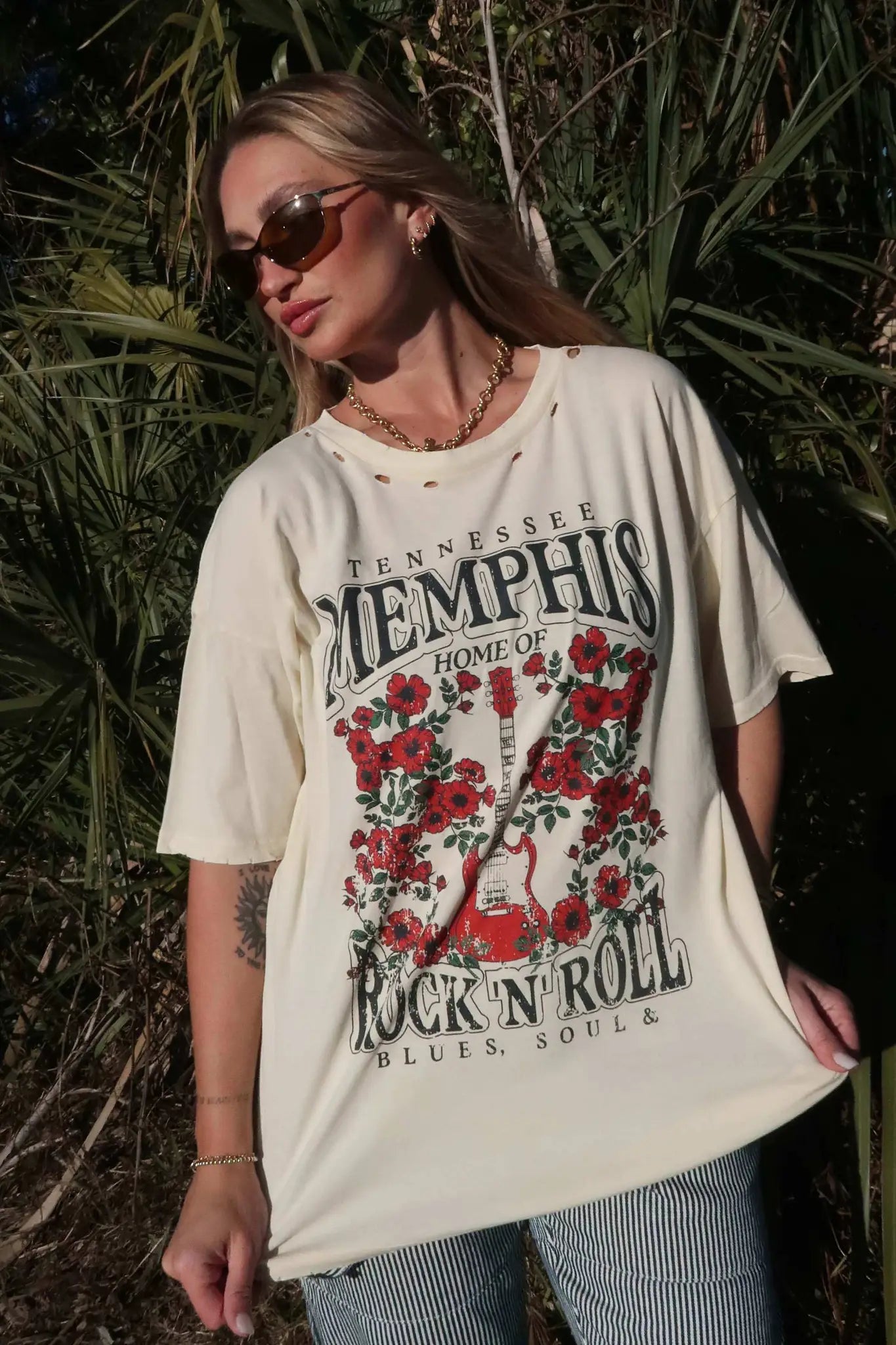 Memphis Rock 'N' Roll Distressed Graphic Tee