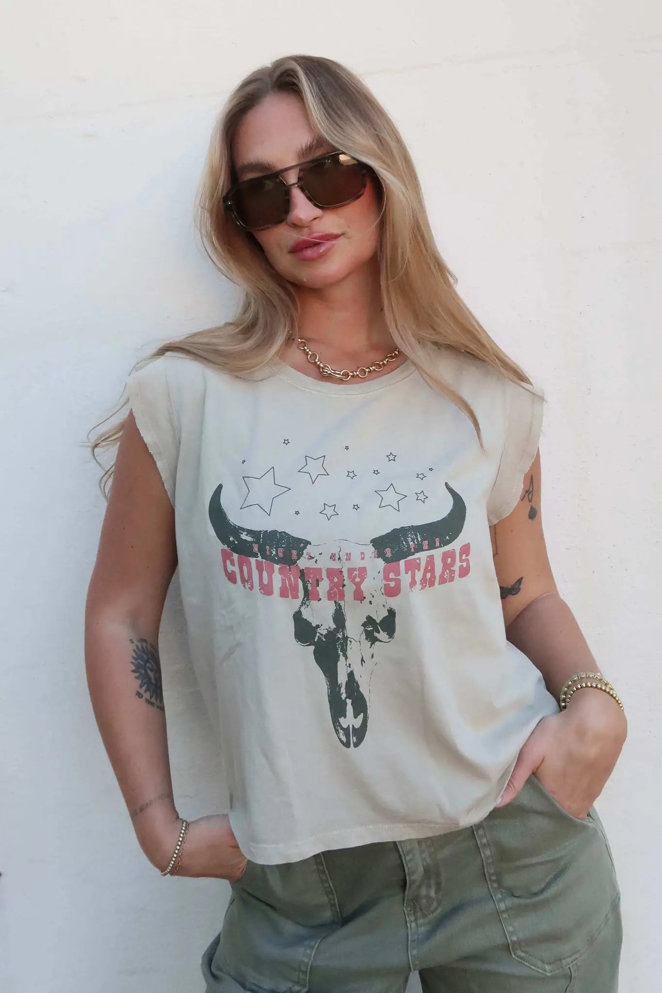 Country Stars Sleeveless Graphic Tee