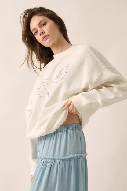Peaceful Dove Hand-Drawn Graphic Sweatshirt