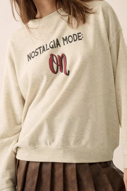 Nostalgia Mode On French Terry Graphic Sweatshirt