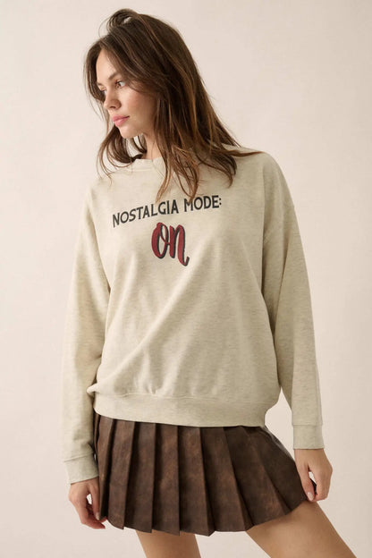 Nostalgia Mode On French Terry Graphic Sweatshirt