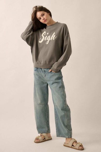 Big Sigh Oversize Thermal Graphic Top