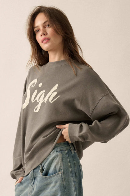 Big Sigh Oversize Thermal Graphic Top