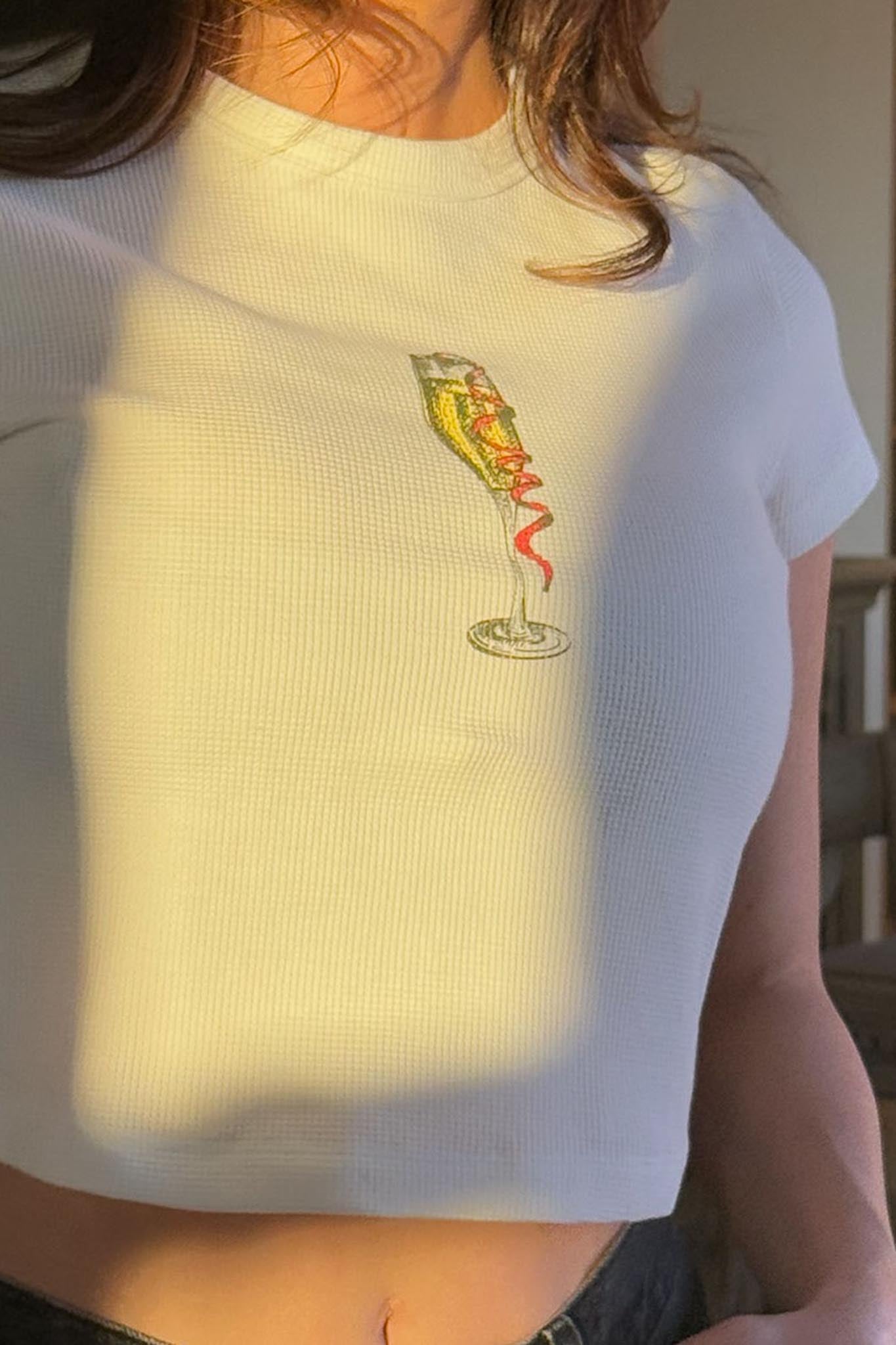 Champagne Twist Thermal Graphic Baby Tee