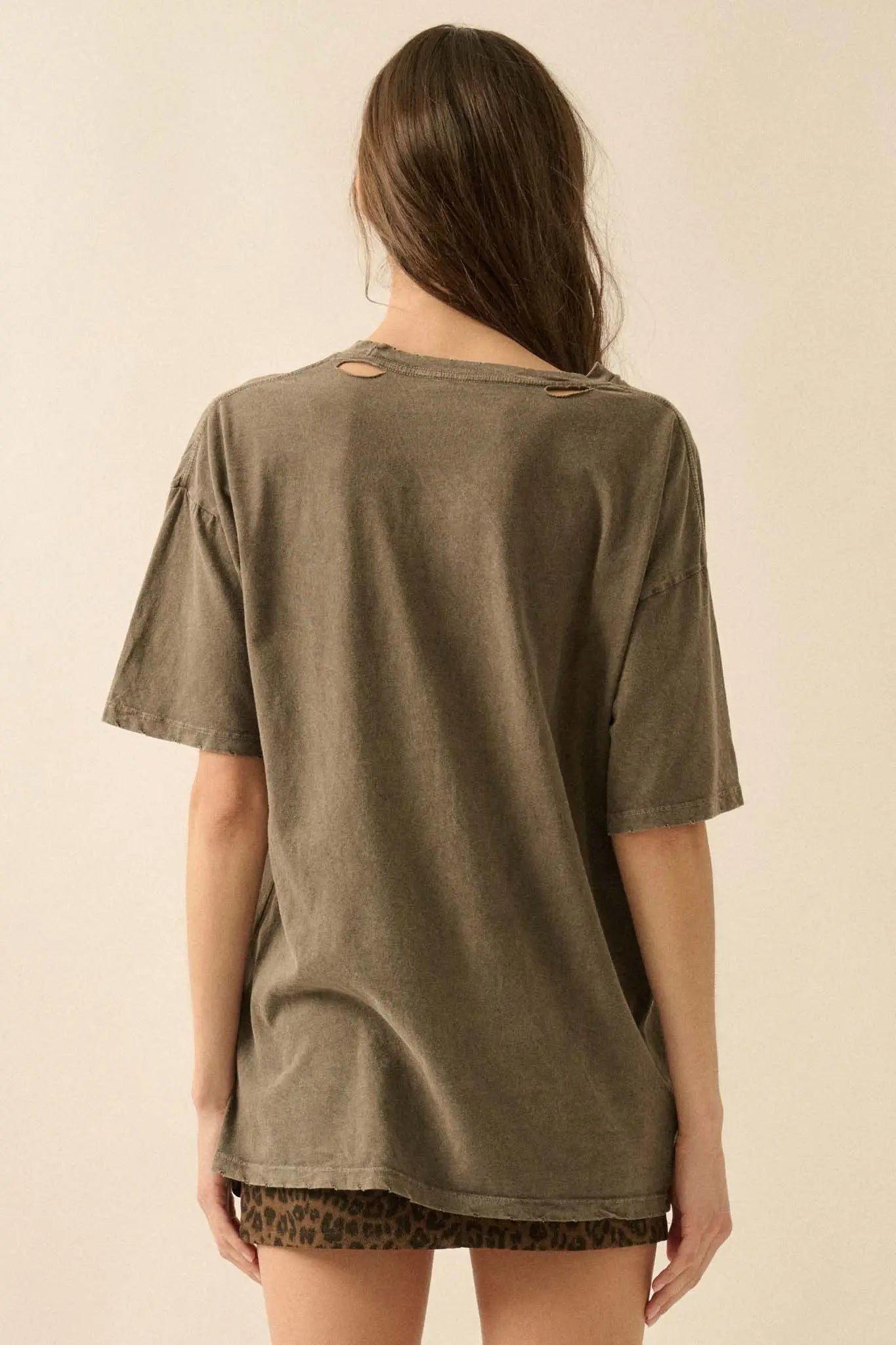 LA Loves You Distressed Oversize Graphic Tee