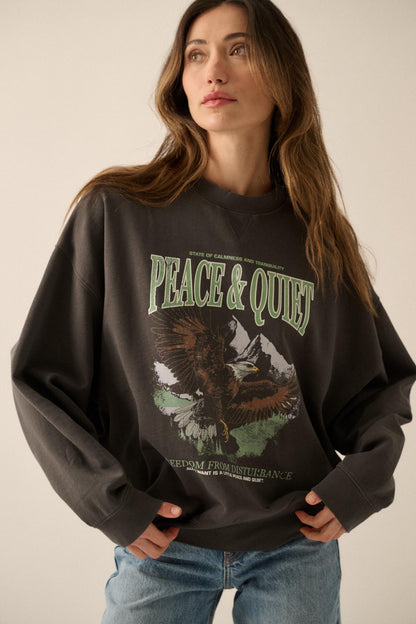Peace & Quiet Vintage-Print Graphic Sweatshirt