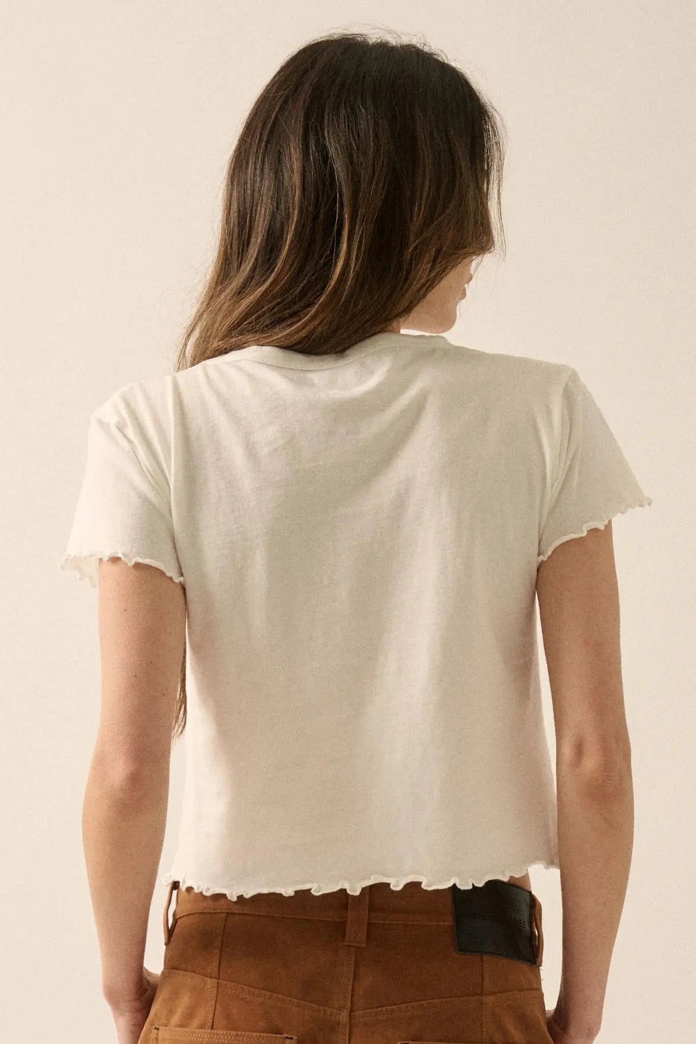 Butterfly Flight Lettuce-Edge Graphic Baby Tee