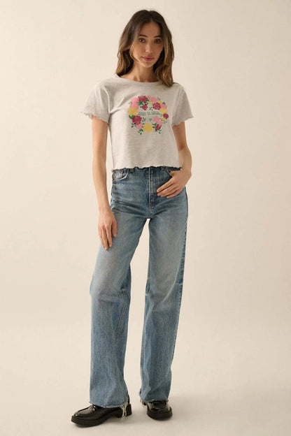 Hand to Hand Floral Graphic Baby Tee