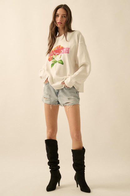 Flourish Oversize Floral Thermal Graphic Top