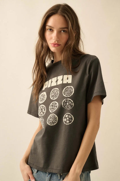Pizza Party Vintage-Print Graphic Tee