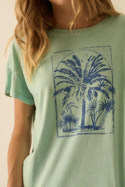 Palm Tree Party Vintage-Wash Graphic Tee