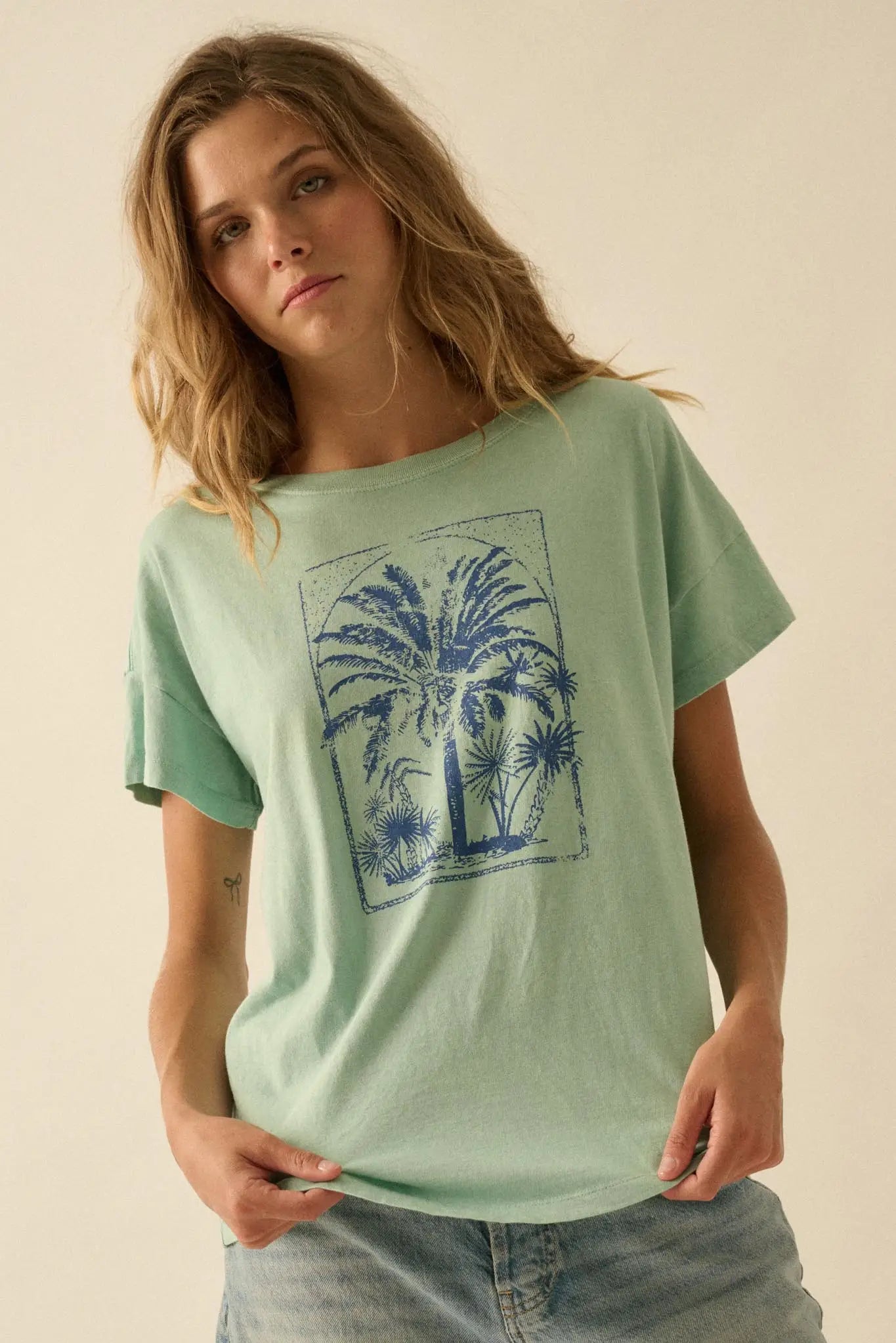 Palm Tree Party Vintage-Wash Graphic Tee