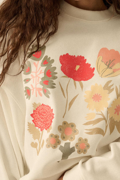 Fall Flowers Floral Thermal Graphic Top
