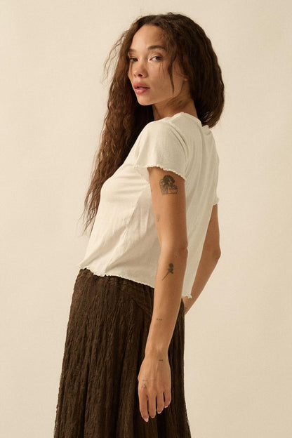 Main Character Cropped Graphic Baby Tee