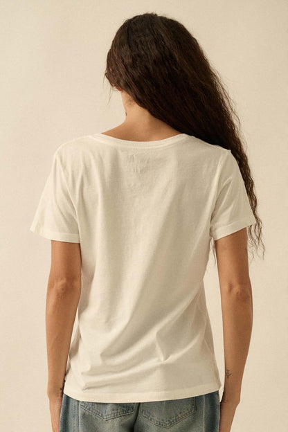Loyal Leopard Vintage-Print V-Neck Graphic Tee
