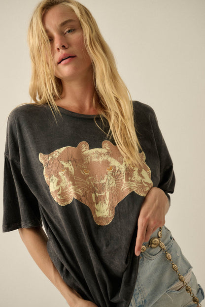 Panther Pack Vintage-Wash Oversize Graphic Tee