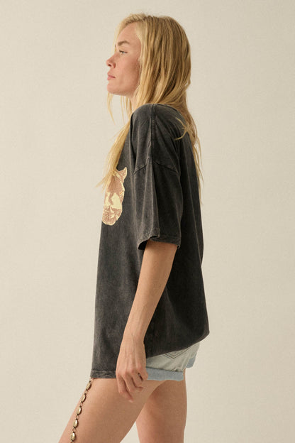 Panther Pack Vintage-Wash Oversize Graphic Tee