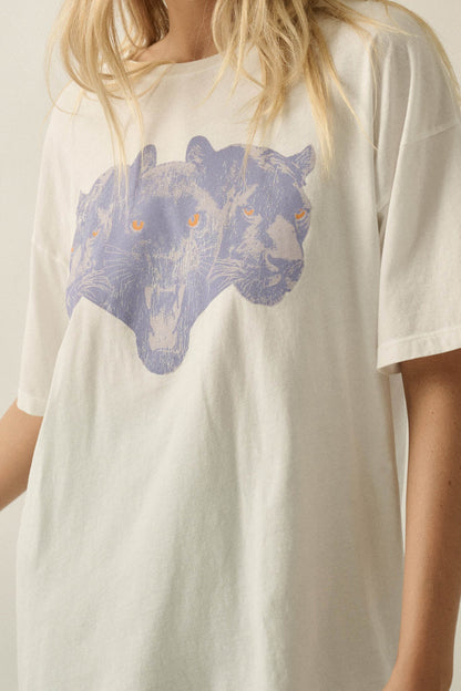 Prowling Panthers Oversize Vintage Graphic Tee